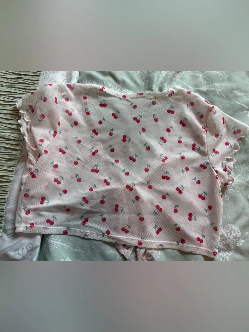Girls’ Red Cherry-Print Matching Pajama Set